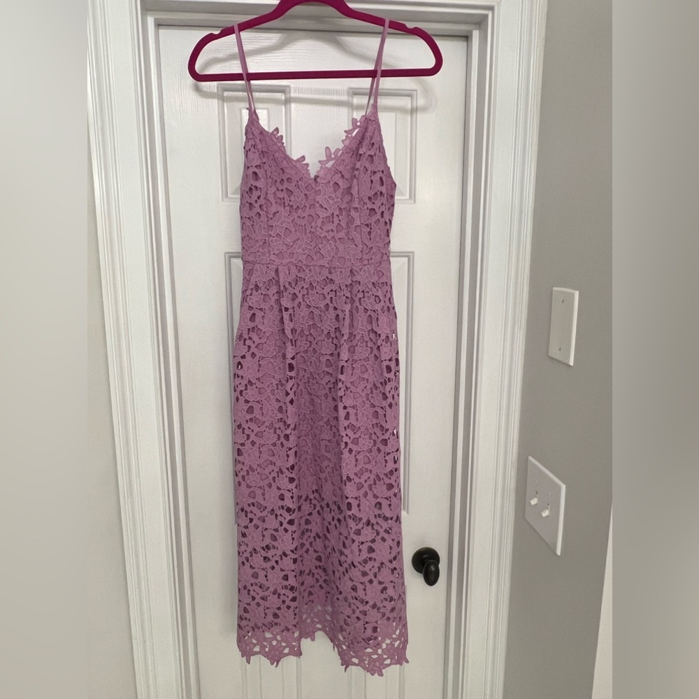 ASTR Lace Midi Dress in Light Orchid NWT